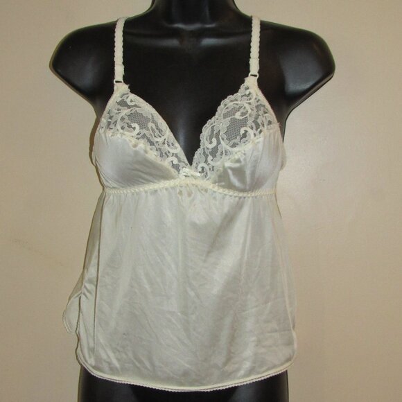 Vtg Maidenform Sweet Nothings Babydoll Camisole Cami Lace Silky Lingerie Sz 34 - Picture 1 of 4